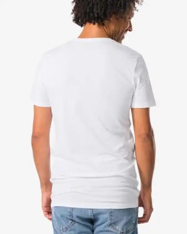 Bild 3 von Herren-T-Shirts, Slim Fit, O-Ausschnitt, extra lang – 2 Stück weiß