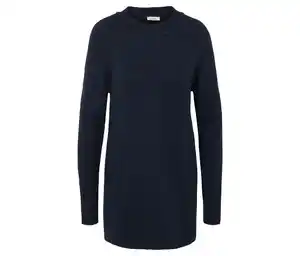 Langer Strickpullover, dunkelblau
