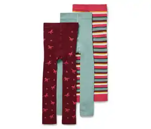3 Kinder-Frottee-Thermoleggings, Pferde