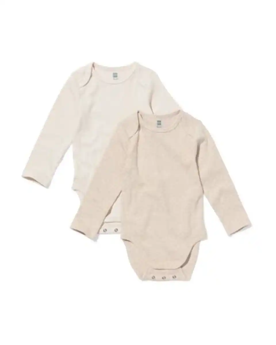 Bild 1 von Babystrampler LENZING™ ECOVERO™, gerippt – 2 Stück naturfarben