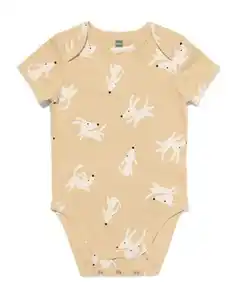 Mitwachsender Baby-Strampler mit Hunden naturfarben