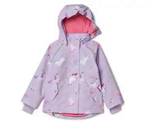 Kinder-Thermo-Regenjacke mit Fleecefutter, Einhorn