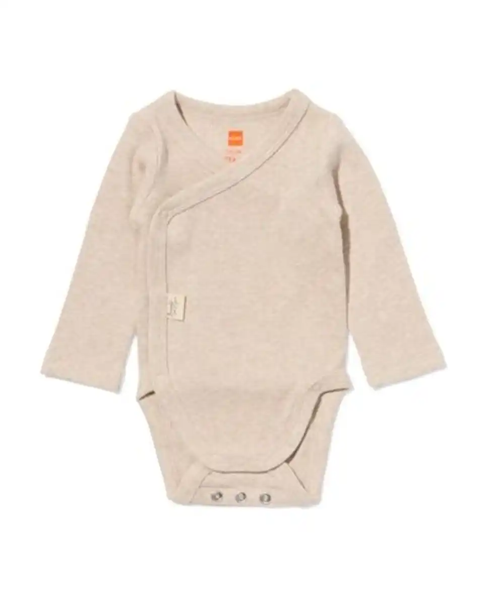 Bild 1 von Newborn-Wickelstrampler zum Mitwachsen, LENZING™ ECOVERO™, gerippt sandfarben