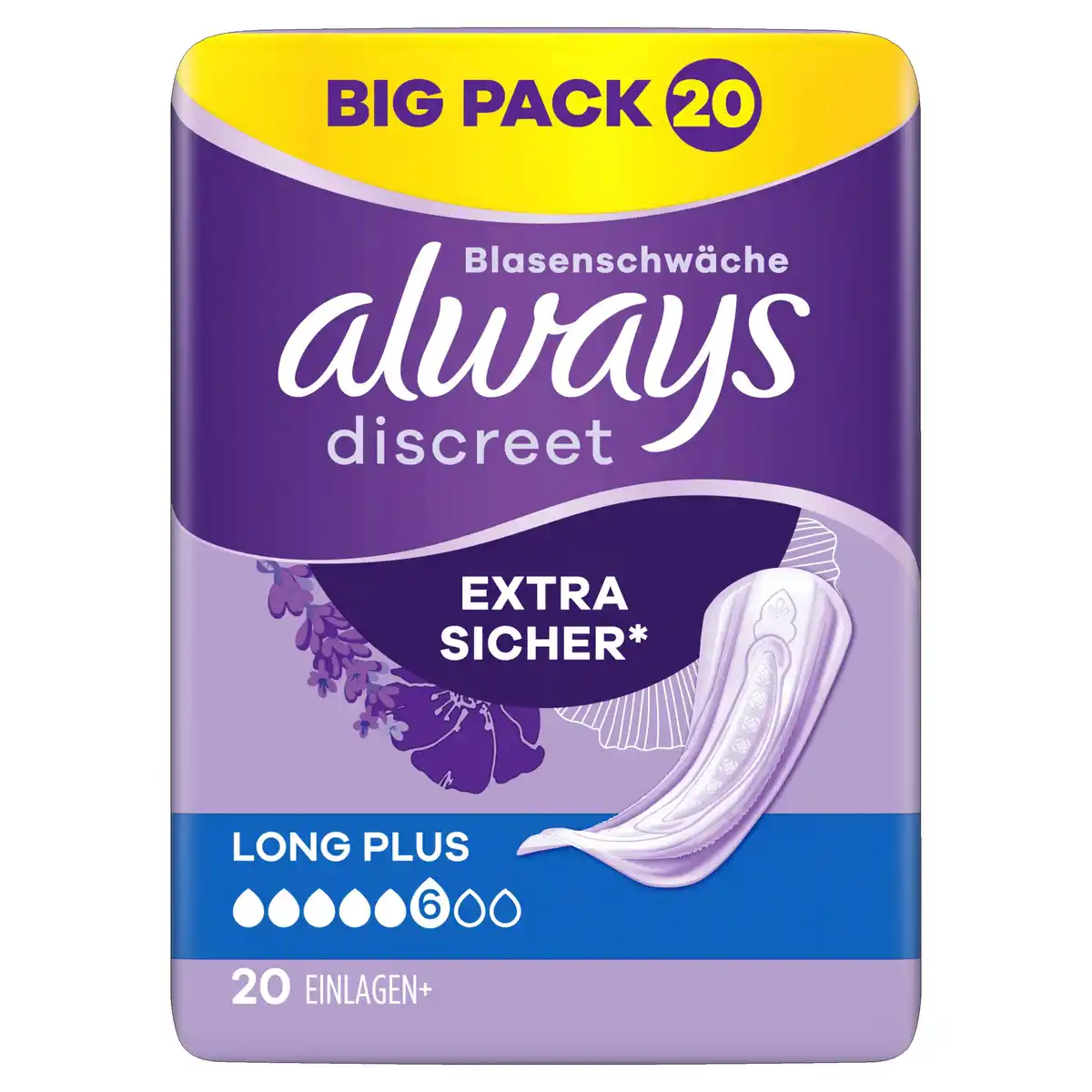 Bild 1 von Always Discreet Inkontinenz Long Plus Big Pack, 20 Stk