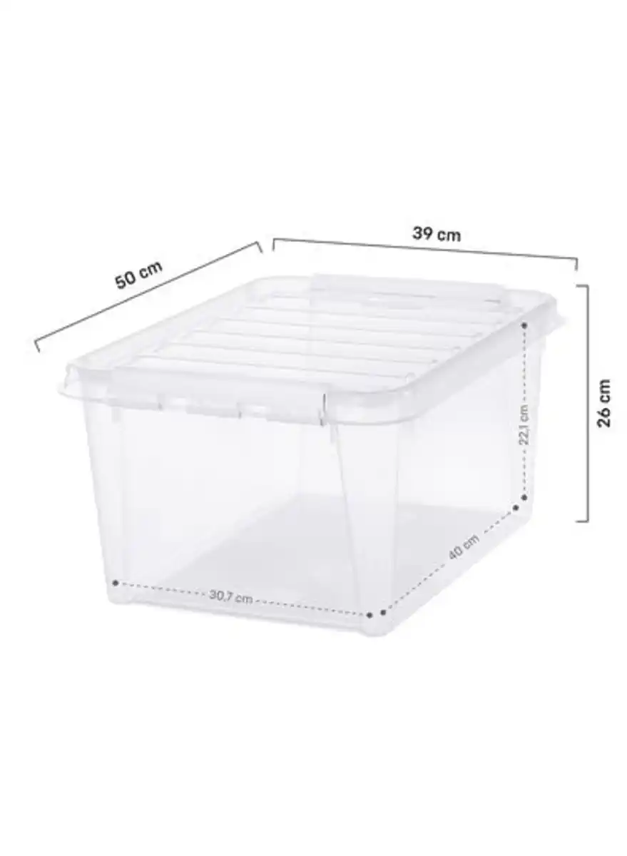 Bild 2 von Ordnungsbox London, 32 Liter, transparent 50 x 39 x 26 cm