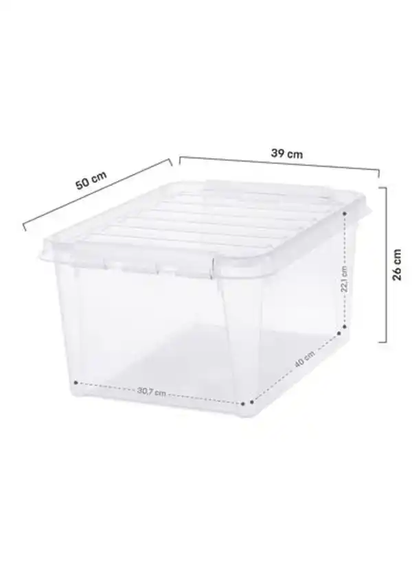 Bild 2 von Ordnungsbox London, 32 Liter, transparent 50 x 39 x 26 cm