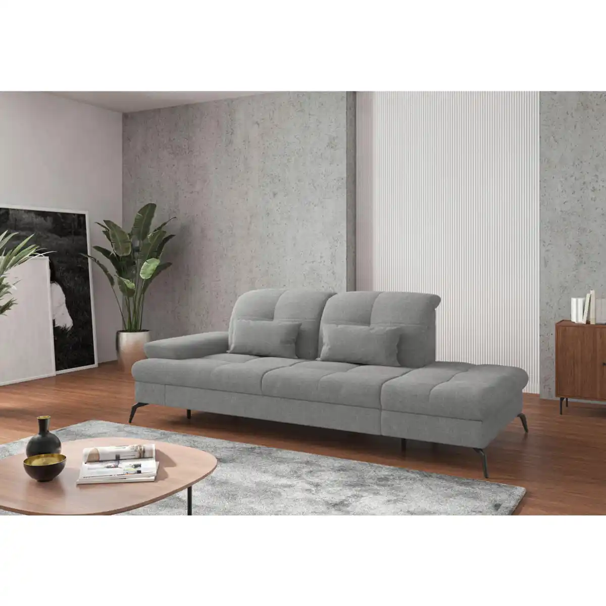 Bild 1 von Sit & More Récamiere, Hellgrau, Metall, 231x90x122 cm, Goldenes M, Oeko-Tex® Standard 100, Made in Europe, DGM-Klimapakt, Rücken echt, Armteil links, Wohnzimmer, Sofas & Couches, Sofas, Recamieren
