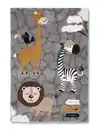 Bild 1 von Kinderteppich Zoo in Graun ca. 120x170cm, Grau