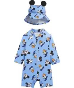 Schwimmanzug + Mütze mit UV-Schutz