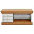 Bild 1 von Boxxx Lowboard, Weiß, Laugenfarbig, Holz, Kiefer, massiv, 1 Fächer, 3 Schublade(n) Schubladen, 143x59x45 cm, Beimöbel erhältlich, Holzmöbel, Kleinmöbel Holz, Holzkommoden, Lowboards Holz