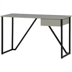 Livetastic Schreibtisch New julius, Grau, Holz, Metall, Kiefer, vollmassiv, 1 Schublade(n) Schubladen, rechteckig, eckig, 53x75x126 cm, Stauraum, Arbeitszimmer, Schreibtische, Bürotische