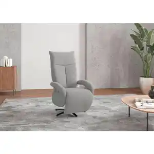 Sit & More Sessel, Hellgrau, Metall, 74x112x82 cm, Goldenes M, Oeko-Tex® Standard 100, Made in Europe, DGM-Klimapakt, Sitzfläche 360° drehbar, gepolsterte Armlehnen, Wohnzimmer, Sessel, Sonstige S