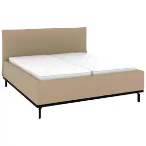 Musterring Polsterbett, Beige, Metall, Birke, Buche, massiv, H3, Höhe ca. 20 cm, 180x200 cm, atmungsaktiv,Bettkasten, Lattenrost, Matratze, in verschiedenen Größen erhältlich,Mittelgurt, verstell