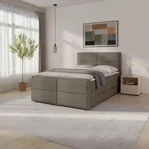 Livetastic Boxspringbett, Beige, Holz, Metall, Kunststoff, Textil, Birke, Buche,Birke, Buche, Hartholz, H2, 7-Zonen, Höhe ca. 16 cm, 120x200 cm, Federkernmatratze, Stoffauswahl, in verschiedenen Gr