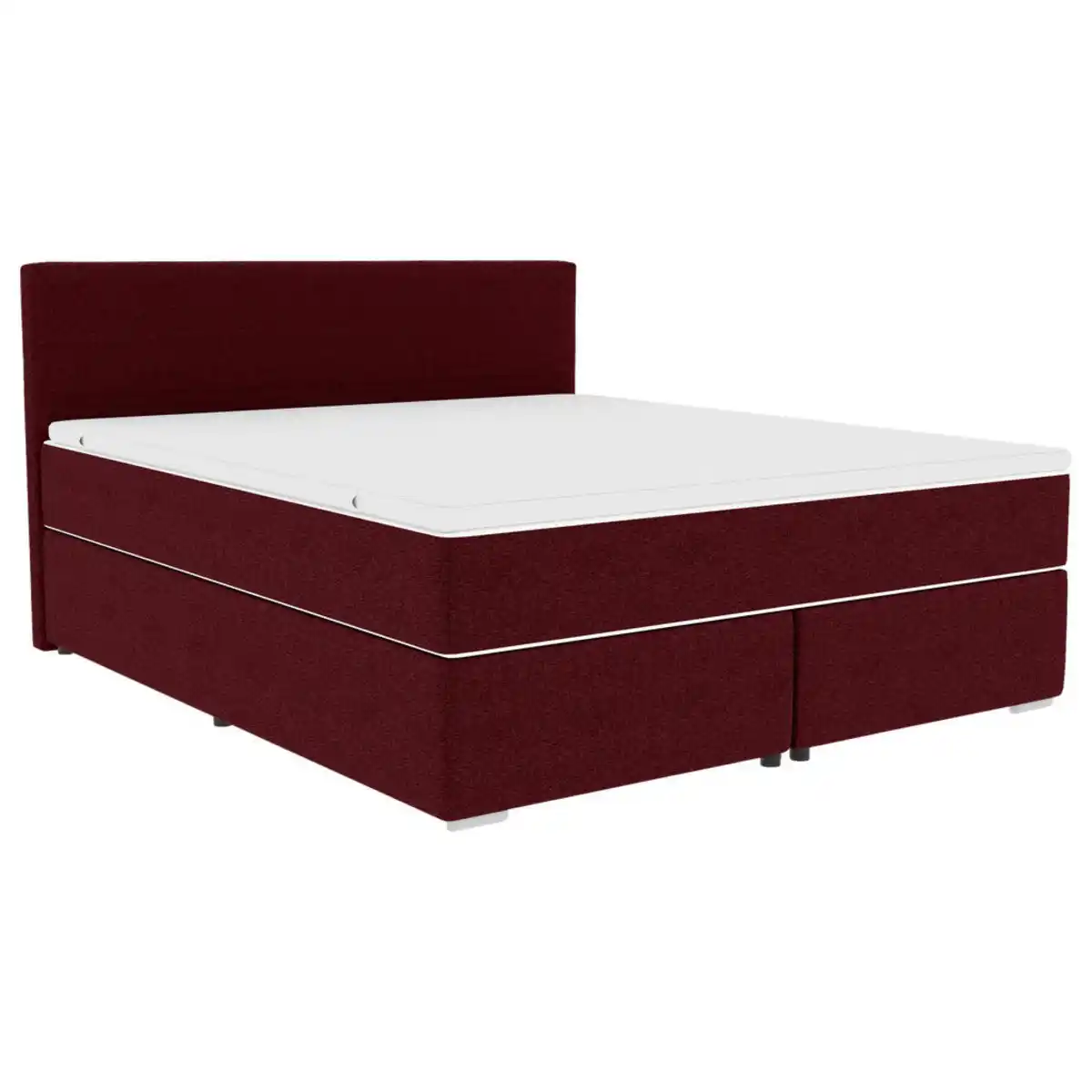 Bild 1 von Boxxx Boxspringbett, Weinrot, Kunststoff, H3, Höhe ca. 19 cm, 200x200 cm, Topper durchgehend, in verschiedenen Größen erhältlich, Partnermatratze mit durchgehendem Bezug, Schlafzimmer, Betten, Do