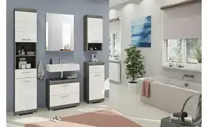 Waschbeckenunterschrank SCHLOONSEE, Breite 60cm, 2 Schubkästen, mit Siphonausschnitt, MDF-Front, in verschiedenen Farben erhältlich, Badmöbel, Badschrank, Kommode, Bad Schloonsee