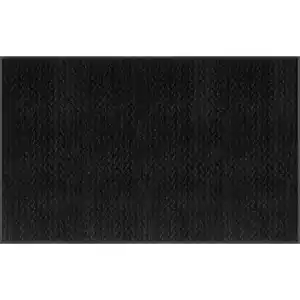 wash+dry Fussmatte Duo Charcoal, Schwarz, Textil, Struktur, rechteckig, 75x120 cm, Oeko-Tex® Standard 100, Teppiche & Böden, Fuß & Stufenmatten, Fußmatten und Schmutzfangmatten