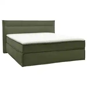Musterring Boxspringbett, Olivgrün, Textil, H2 + H4, 7-Zonen, Höhe ca. 22 cm, 180x200 cm, Dgm, Stoffauswahl, in verschiedenen Größen erhältlich, Matratze Härtegraden erhältlich, Schlafzimmer,