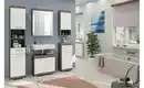 Bild 3 von Badmöbel-Set SCHLOONSEE, 5 teilig, inklusive LED Beleuchtung, bestehend aus: Hochschrank, WBU, Spiegelschrank, Unterschrank, Hängeschrank Schloonsee
