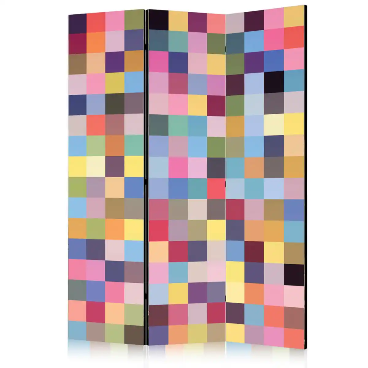 Bild 1 von artgeist Paravent, Mehrfarbig, Holz, Textil, Kiefer, massiv, geometrisch, 135x172x3 cm, Motiv auf Vorder- und Rückseite, Wohnzimmer, Raumteiler & Paravents, Paravents