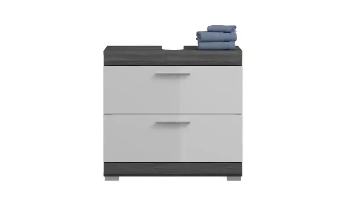 Bild 4 von Waschbeckenunterschrank SCHLOONSEE, Breite 60cm, 2 Schubkästen, mit Siphonausschnitt, MDF-Front, in verschiedenen Farben erhältlich, Badmöbel, Badschrank, Kommode, Bad Schloonsee