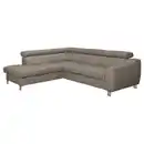 Bild 1 von Livetastic Ecksofa, Taupe, Metall, Echtleder, Rindleder, 4-Sitzer, Ottomane links, L-Form, 245x208 cm, Made in EU, Bettkasten erhältlich, Lederauswahl, Bettfunktion Rücken echt, Wohnzimmer, Sofas &