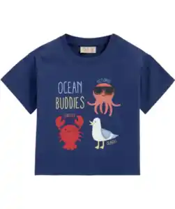 T-Shirt mit maritimem Tierprint und Applikation