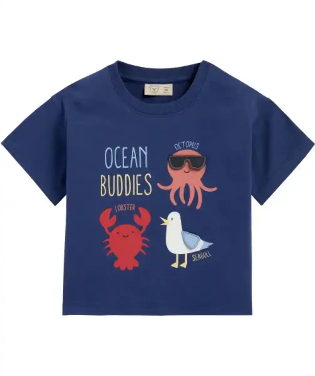 Bild 1 von T-Shirt mit maritimem Tierprint und Applikation