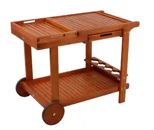 Servierwagen Hayward ca. 60x76x100 cm Holz, Eukalyptusholzfarben