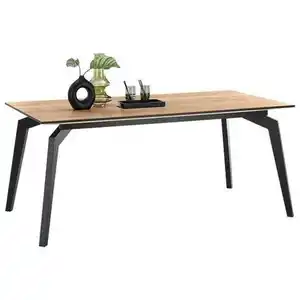 SetOne by Musterring Esstisch, Braun, Schwarz, Metall, Holzwerkstoff, rechteckig, eckig, 100x76x220 cm, in verschiedenen Größen erhältlich, Variantenauswahl, Esszimmer, Tische, Esstische