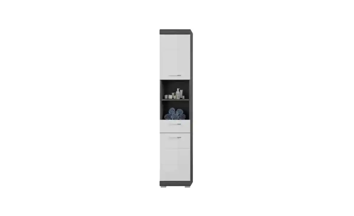 Bild 1 von Badmöbel-Set SCHLOONSEE, 5 teilig, inklusive LED Beleuchtung, bestehend aus: Hochschrank, WBU, Spiegelschrank, Unterschrank, Hängeschrank Schloonsee
