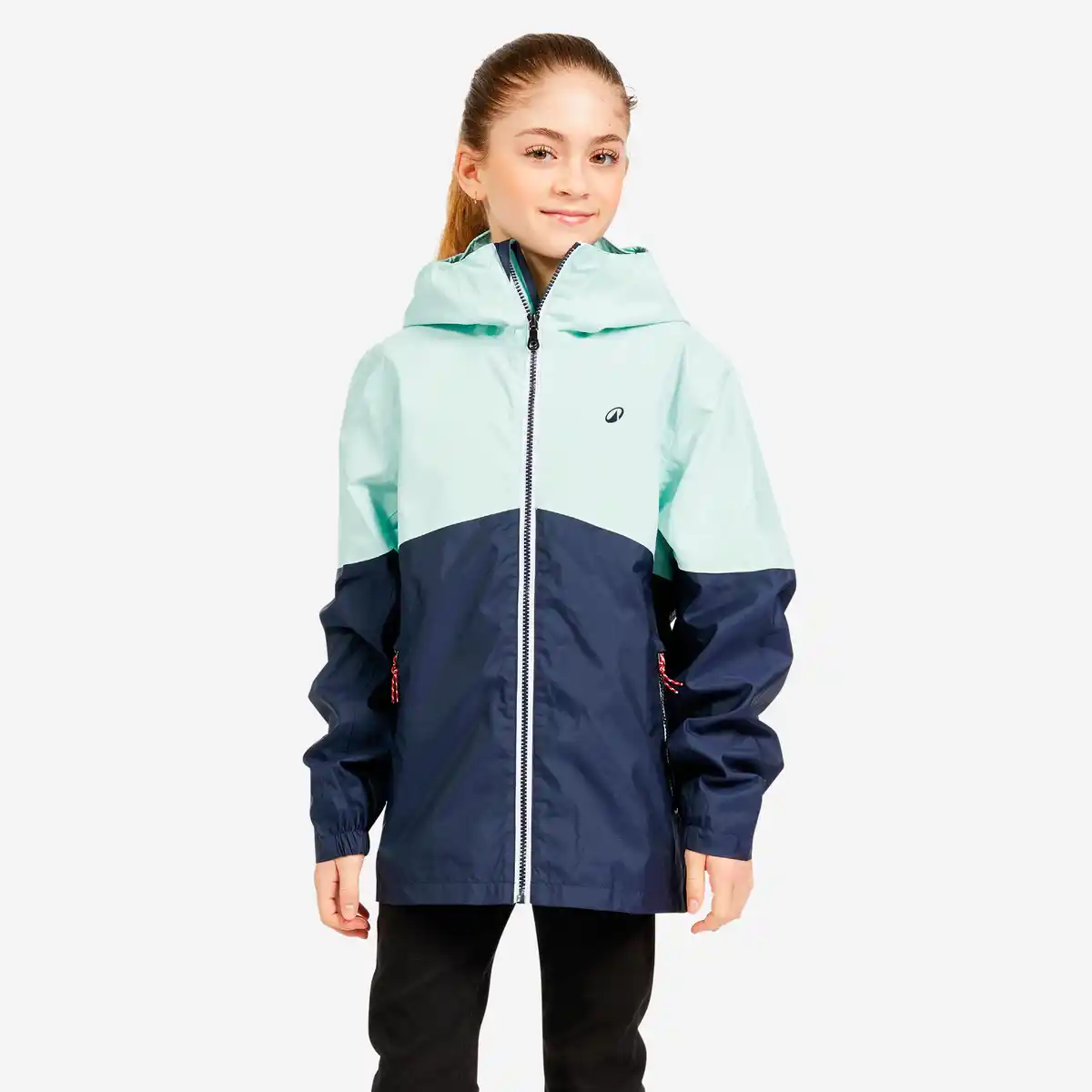 Bild 1 von DECATHLON Segeljacke Regenjacke Kinder wasserdicht 100 blau/hellgrün