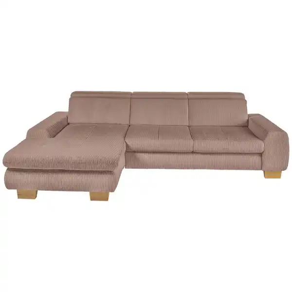 Bild 1 von SetOne by Musterring Ecksofa, Rosa, Holz, Buche, furniert, massiv, 3-Sitzer, Ottomane links, L-Form, 307x195 cm, Typenauswahl, Bettkasten erhältlich, Fußauswahl, Stoffauswahl, planbar, seitenverkeh
