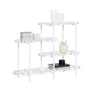 SoBuy Standregal, Mehrfarbig, Weiß, Holzwerkstoff, Metall, 120x86x40 cm, Wohnzimmer, Regale, Bücherregale