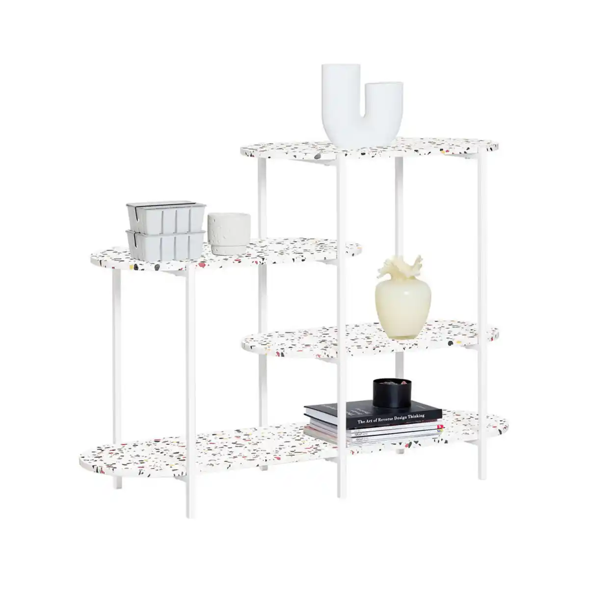 Bild 1 von SoBuy Standregal, Mehrfarbig, Weiß, Holzwerkstoff, Metall, 120x86x40 cm, Wohnzimmer, Regale, Bücherregale