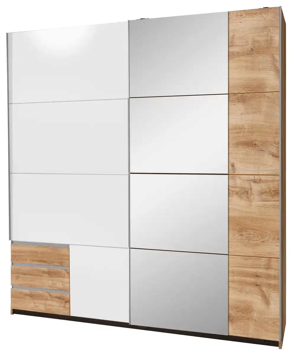 Bild 1 von Schwebetürenschrank Emden Eichefarben ca. 180x198x64cm, Weiß, Eichefarben