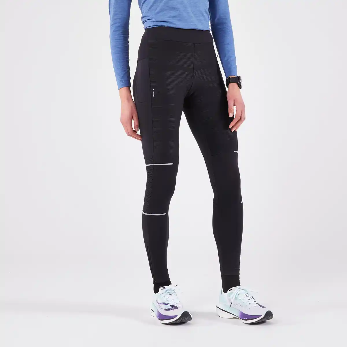Bild 1 von KIPRUN Lauftights lang Damen warm wasserabweisend - Warm Rain schwarz