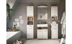 Badmöbel-Set SCHLOONSEE, 5 teilig, bestehend aus: Hochschrank, WBU, Spiegelschrank, Unterschrank, Hängeschrank Schloonsee