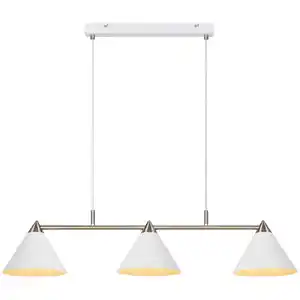 Markslöjd Hängeleuchte Klint, Weiß, Metall, trichterförmig,trichterförmig, 98x21x21 cm, ohne Chemie, Lampen & Leuchten, Innenbeleuchtung, Leuchten nach Räumen, Esstischlampen