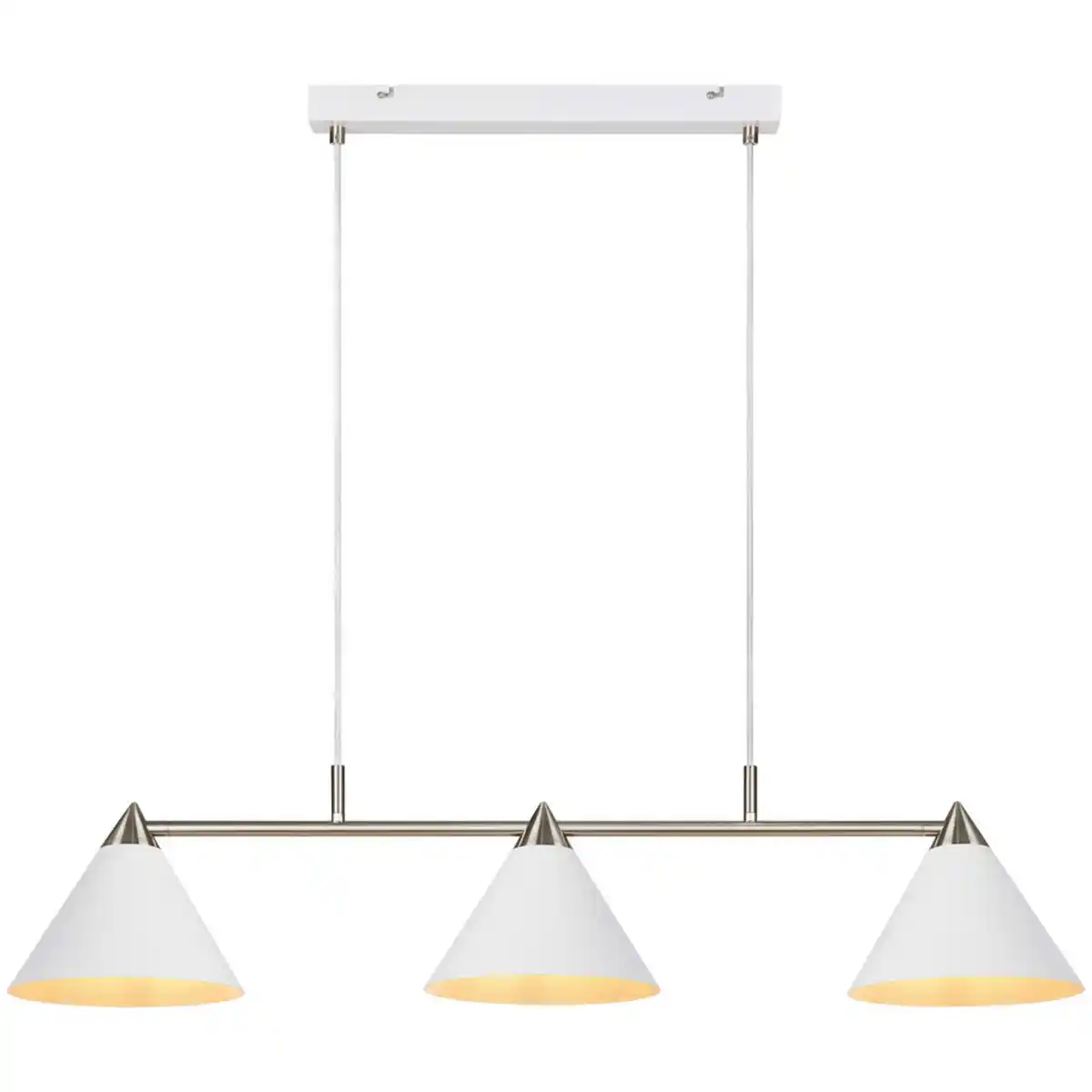 Bild 1 von Markslöjd Hängeleuchte Klint, Weiß, Metall, trichterförmig,trichterförmig, 98x21x21 cm, ohne Chemie, Lampen & Leuchten, Innenbeleuchtung, Leuchten nach Räumen, Esstischlampen