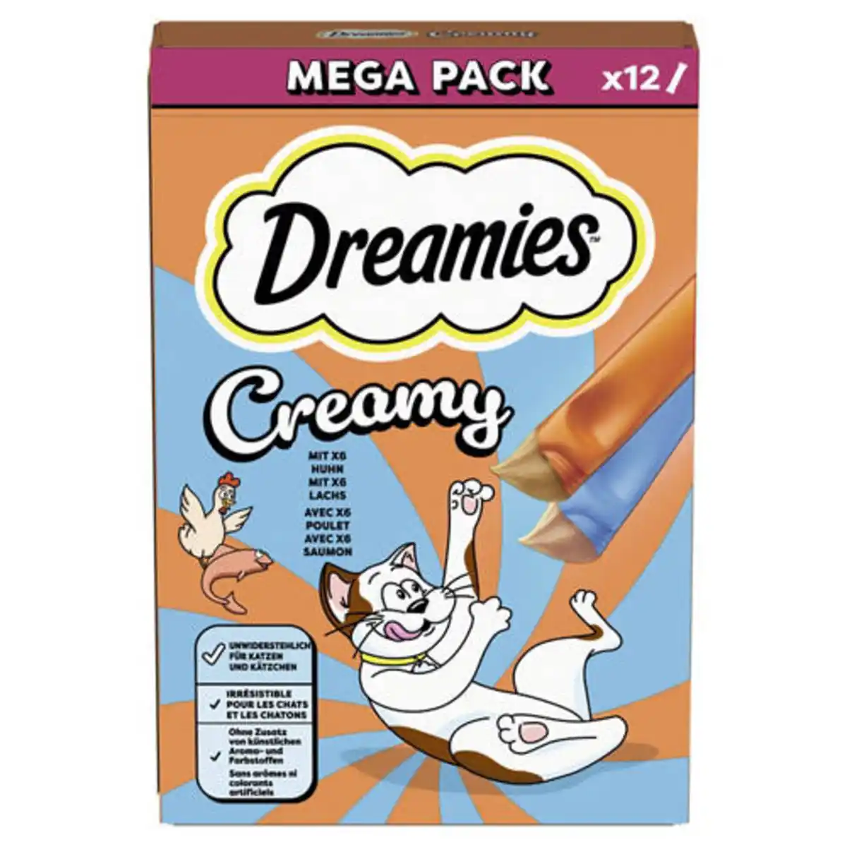 Bild 1 von WHISKAS Knuspertaschen / Dreamies, Creamy Huhn & Lachs 120 g