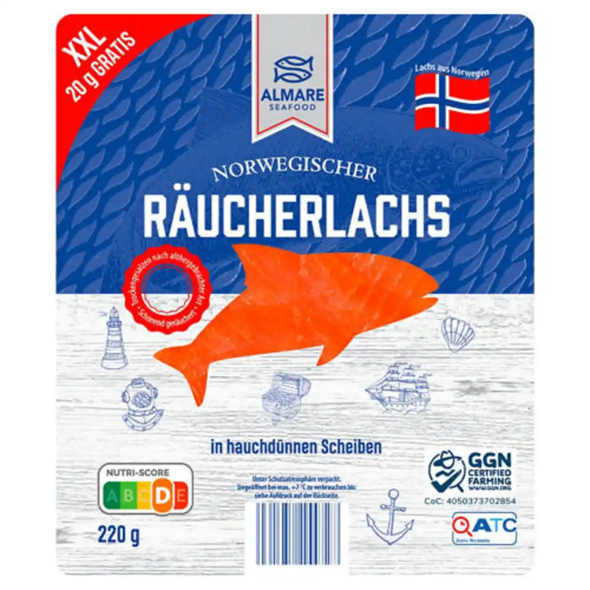 Bild 1 von ALMARE Räucherlachs 220 g