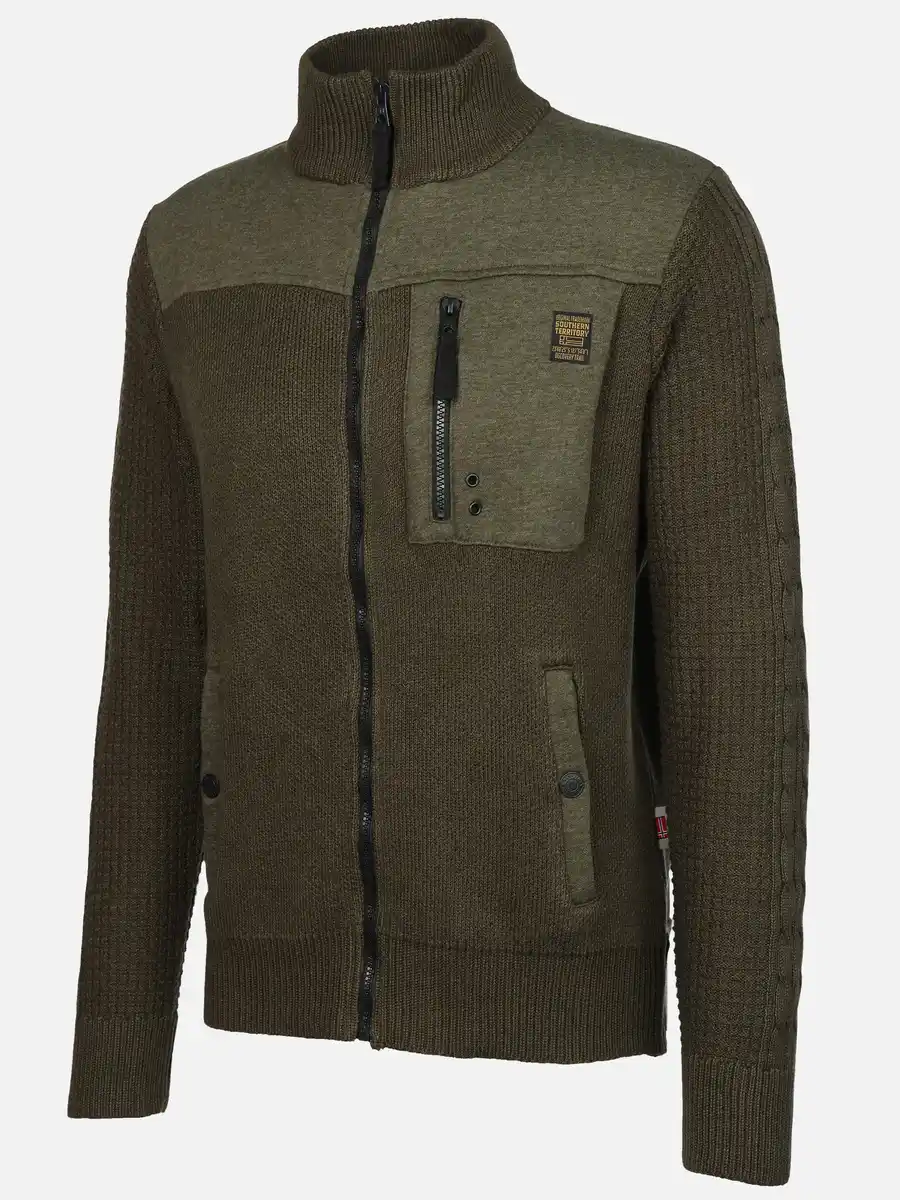 Bild 3 von Herren Sweatjacke mit Reißverschluss Oliv