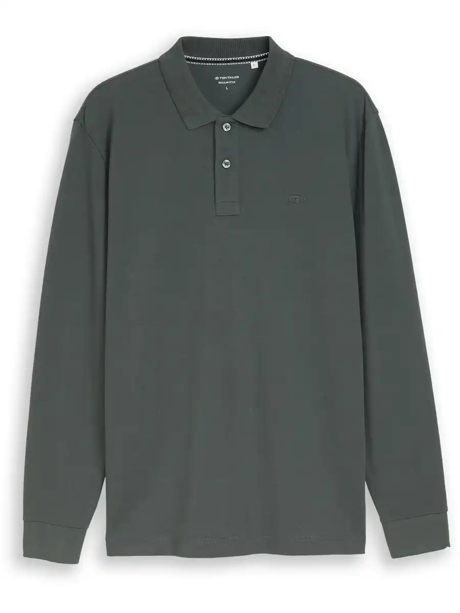 Bild 2 von Herren Basic Langarm-Poloshirt Grün