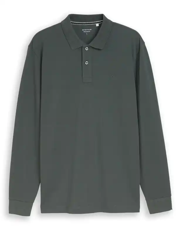 Bild 2 von Herren Basic Langarm-Poloshirt Grün