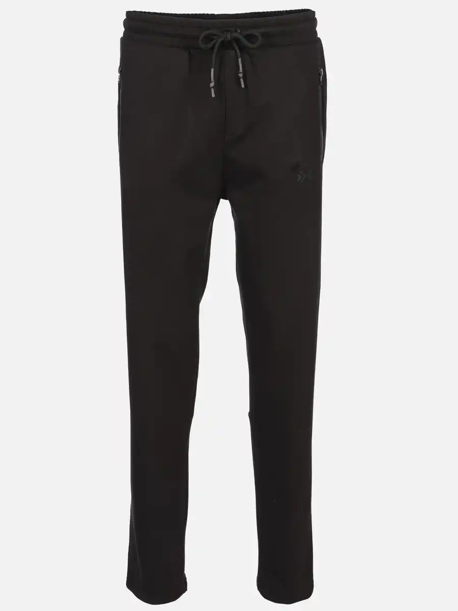 Bild 1 von Herren Jogginghose mit schmalem Bein und Reißverschluss-Taschen Schwarz