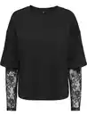 Bild 1 von Only ONLTAHLIA L/S LACE Langarmshirt mit Spitzeneinsätzen Schwarz