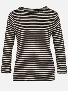 Damen Streifen Shirt Braun