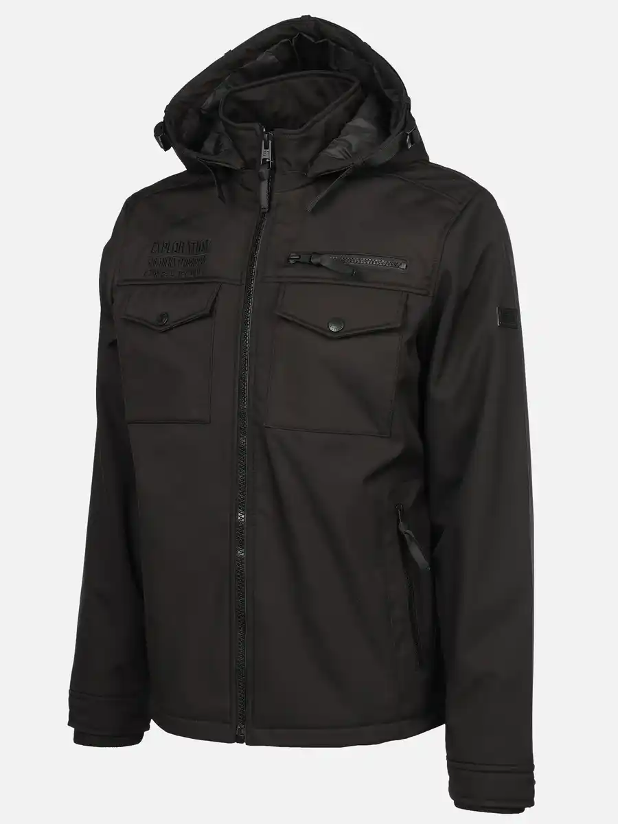 Bild 3 von Herren Softshelljacke mit Cargotaschen Schwarz