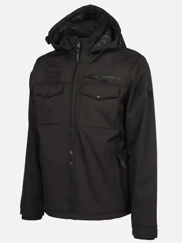 Bild 3 von Herren Softshelljacke mit Cargotaschen Schwarz